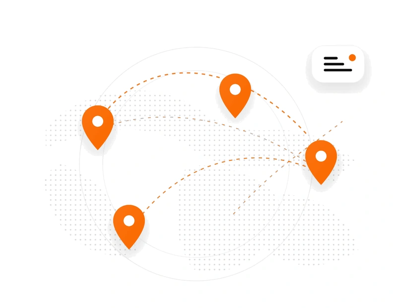 Global eSIM coverage and destination finder illustration
